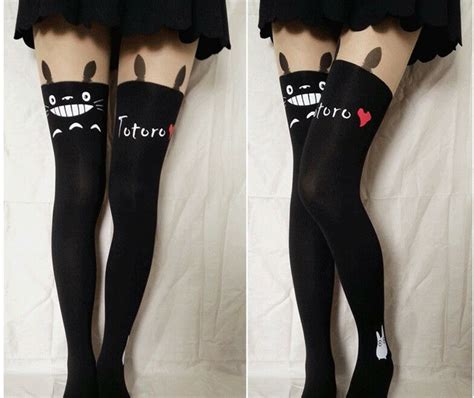 cute my neighbor totoro knitted thigh high long socks pantyhose stockings tights ebay