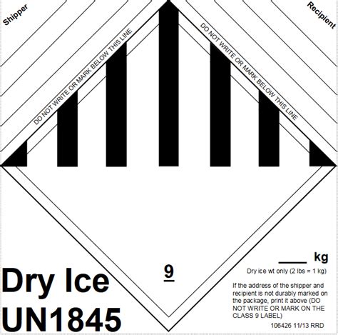 printable dry ice label