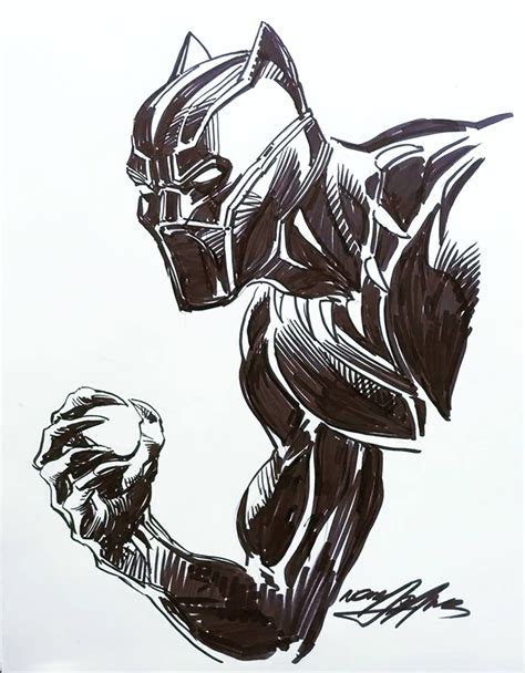 black panther neal adams convention sketch  black panther