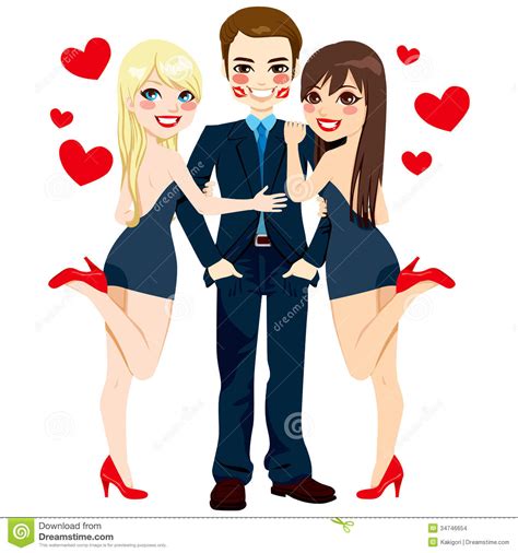 Man With Two Women Stock Images Image 34746654