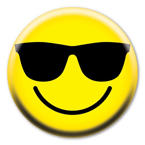 smiley face  shades circle button magnet america