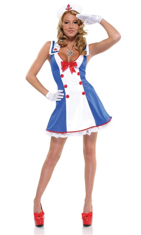 overboard sailor girl fancy dress costume sexy adult sailor halloween