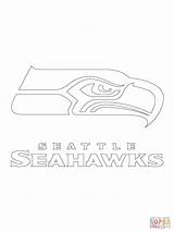 Seahawks Seattle Logo Coloring Pages Printable Outline Supercoloring Silhouettes Nfl Search sketch template