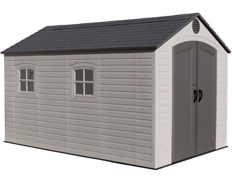 lifetime  plastic storage shed kit  floor  backyard