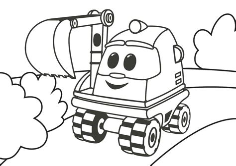 leo  truck coloring page color leo lifty  scoop truck