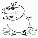 Pig Peppa Daddy Jumping Puddles Pages Coloring Pages2color Cartoon Simple Very Printable Hectic Consists Marked Figures Language Never Stories Well sketch template