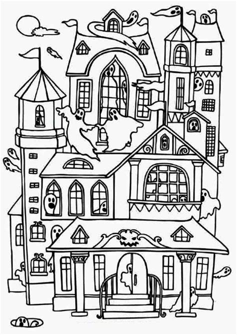 printable halloween coloring pages haunted house halloween