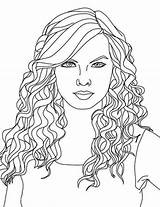 Coloring Pages Swift Taylor Hair Girl Curly Hairstyle Portrait Country Printable Singer Easy Drawing Coloring4free Color Red Kids Colorings Sheets sketch template