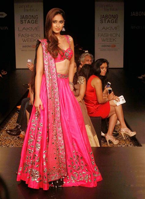 high quality bollywood celebrity pictures ileana d cruz super sexy skin show in pink lehenga
