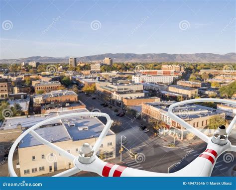 drone flying  city stock photo image  invasion