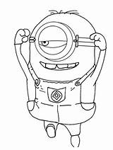 Coloring Minion Pages Minions Despicable Stuart Excited Sheets Carl Feeling Clipart Kids Eye Marker Challenge Printable Imprimer Coloriage Print Friends sketch template