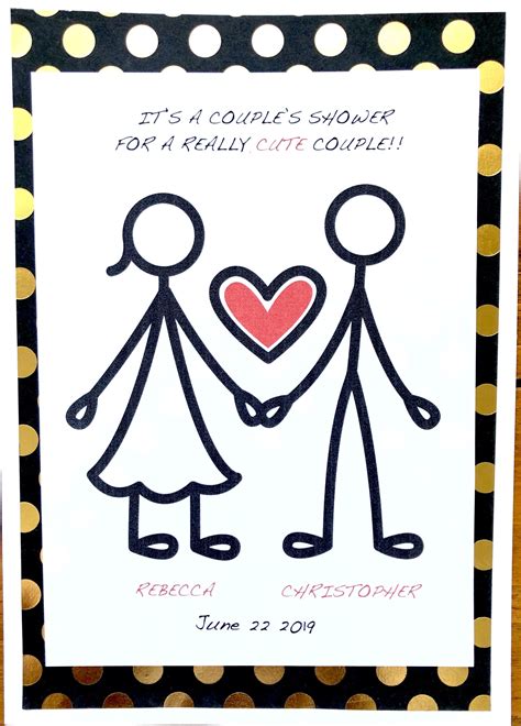 wedding shower card  couples personalized    date