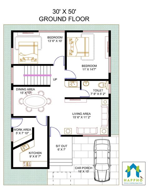 bhk ground floor plan layout floorplansclick