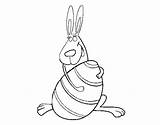 Hugging Coloring Rabbit Egg Coloringcrew sketch template