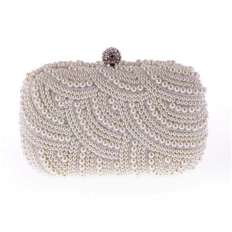 elegant pearl clutch bag wedding bridal handbag fashion evening bag  evening bags  luggage