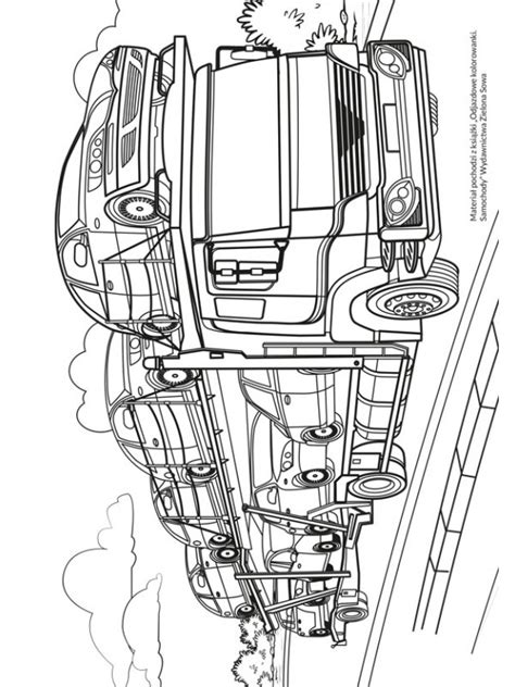 colouring page semi truck car hauler coloringpageca