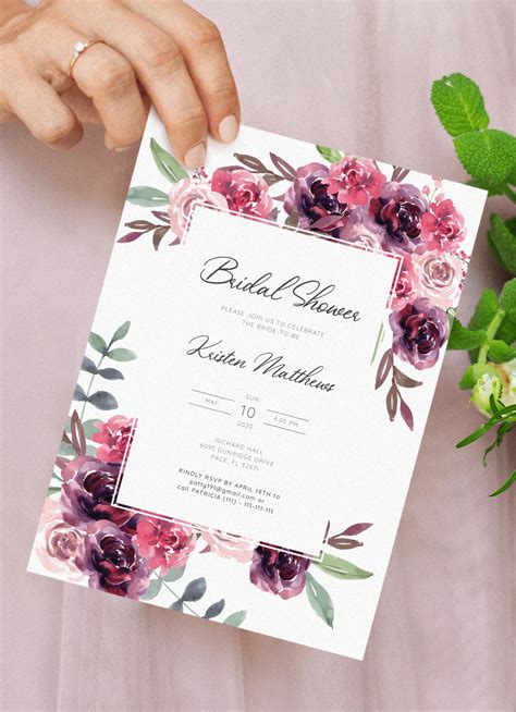 bridal shower printables invitations feel   choose