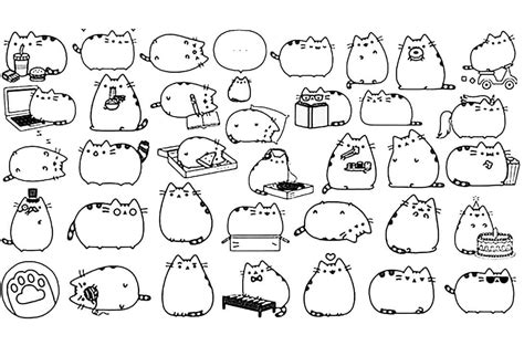 fast foods pusheen cats coloring page  printable coloring pages