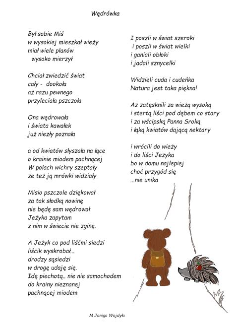 wedrowka wiersz dla dzieci