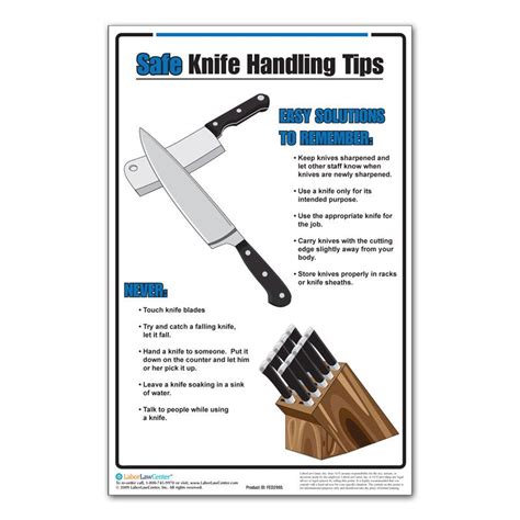 safe knife handling tips poster restaurant safety posters