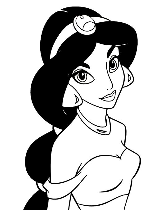 princess jasmine  rajah coloring page