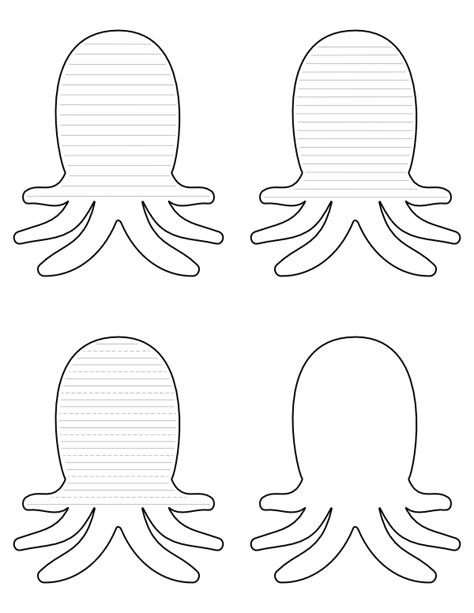 printable octopus shaped writing templates