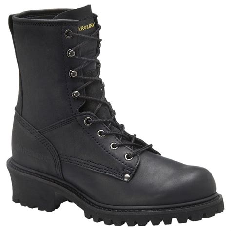 mens carolina  steel toe logger boots black  work boots  sportsmans guide