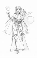 Enchantress Marvel Cinematic Universe Pencils Deviantart sketch template