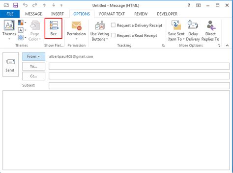 enable bcc recipients  ms outlook