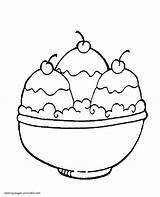 Ice Cream Coloring Pages Bowl Printable Sundae Food Sandwich Color Sheets Mickey Mouse Big Sheet Kids Clipartmag Date Template Popular sketch template