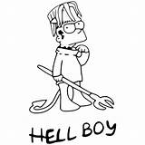 Peep Hellboy Bleed Tattoos Durk Xcolorings Toppng 665px Pngfind sketch template