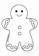 Gingerbread Man Template Christmas Print Coloring sketch template