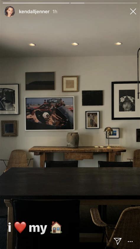 kendall jenner shares     art filled living  dining rooms
