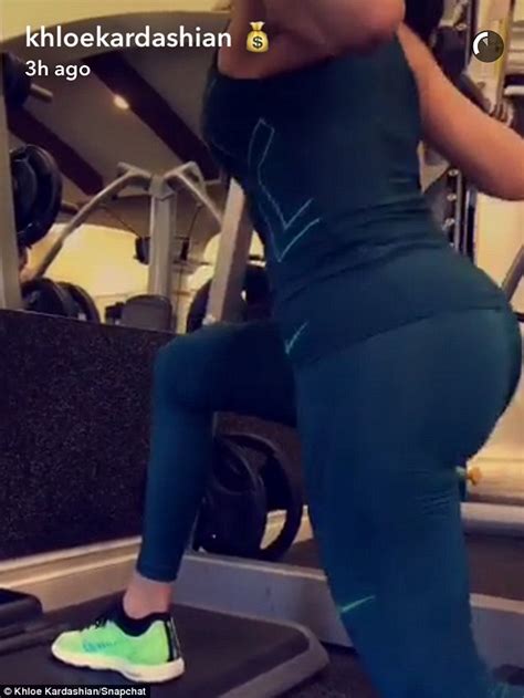khloe kardashian flaunts her derriere on snapchat as she does squats at