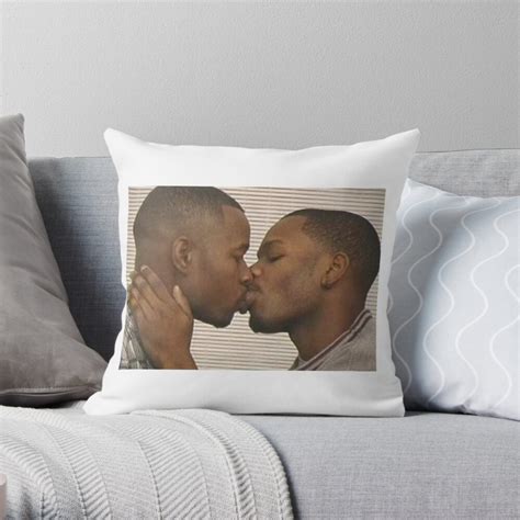 Two Black Men Kissing Meme Throw Pillow By Jridge98