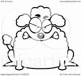 Chubby Poodle Mad Clipart Cartoon Outlined Coloring Vector Thoman Cory Royalty sketch template