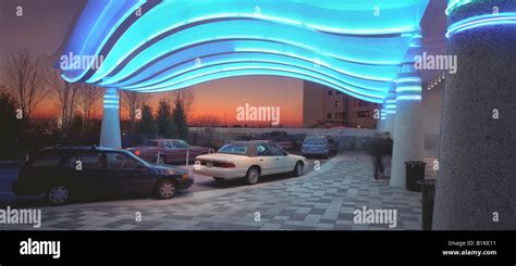 neon lights  awning  harrahs casino sunset atlantic city  jersey usa stock photo alamy