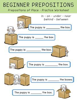 beginner prepositions  place worksheets