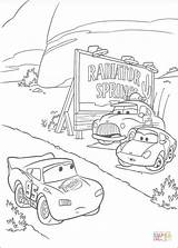 Coloring Pages Radiator Springs Through Spring Passing Mcqueen Printable sketch template