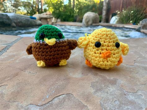 mini crochet ducks etsy