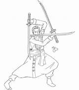 Zoro Roronoa Lineart Deviantart Manga sketch template