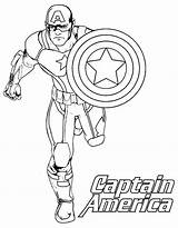 America Captain Coloring Shield Pages Superhero Avengers Visit Marvel sketch template
