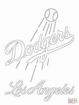 Dodgers Coloring Logo Baseball Los Angeles Pages Template Sketch sketch template