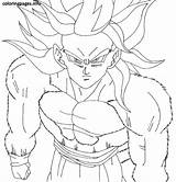 Goku Super Coloring Saiyan Pages Getcolorings sketch template