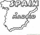 Spain Coloring Madrid Printable Map Pages Flag Spanish Kids Colouring Capital Sheets Countries Color Colorear Para Dibujo España Mapa Book sketch template
