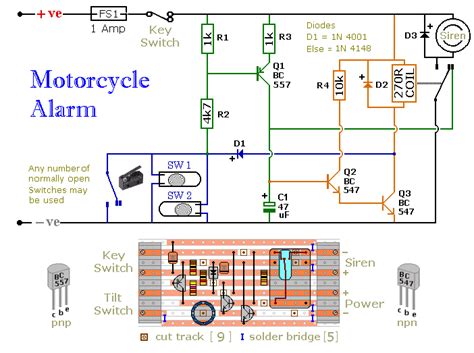 motorcycle alarm circuit diagram super circuit diagram