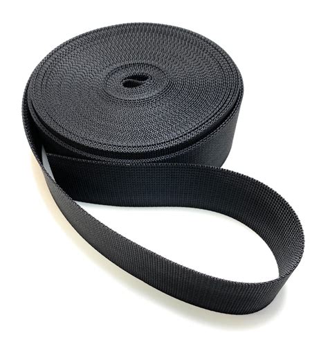 mm wide black nylon heavy duty polypropylene webbing strap