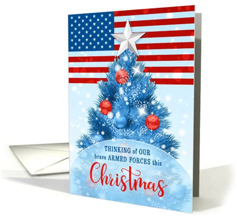 For Armed Forces Christmas Stars And Stripes Card 768371