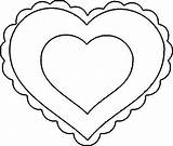 Heart Coloring Pages Template Printable Templates Scalloped Valentines Colouring Print Coloring4free Kids Cut Corazones Shapes Valentine Clip Clipartbest Clipart Cliparts sketch template