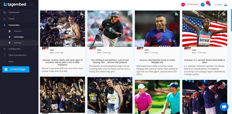 embed sports news rss feeds   website